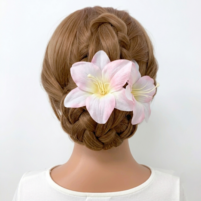Pink Orchid Floral Hair Claw Pin (Soft Elegant Look)