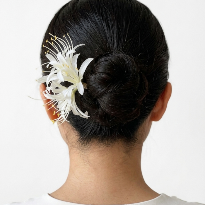 Classic White Floral Hair Flower (Scrunch Style)