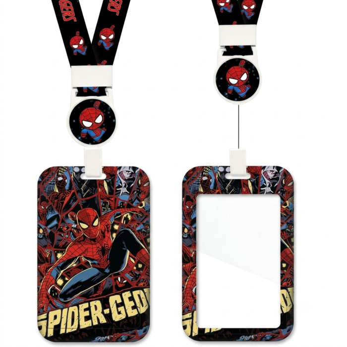 Comic Style Spiderman ID Badge Holder with Lanyard