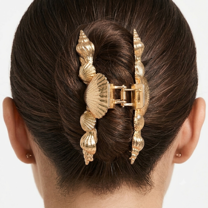 Golden Butterfly Hair Claw Pin (Glam & Shimmer)