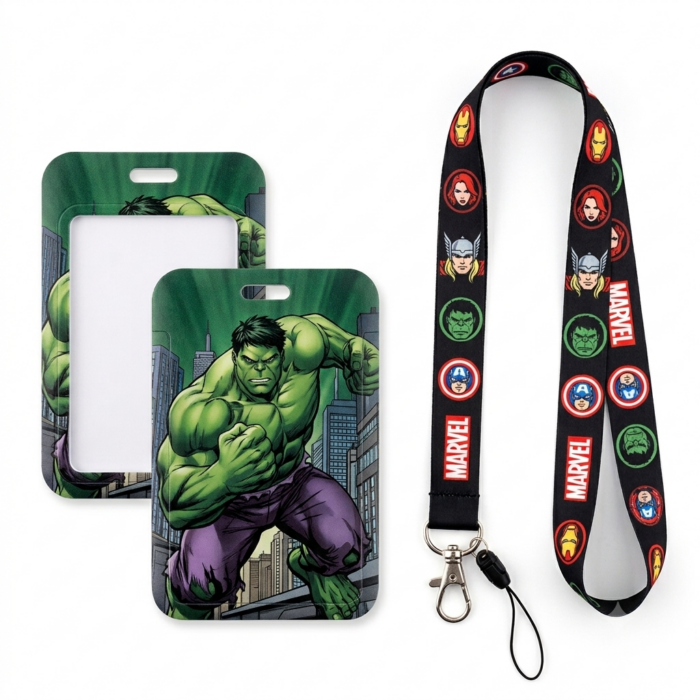 Green Superhero ID Card Holder with Lanyard